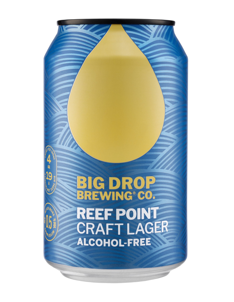 [10% OFF] Big Drop Brewing Co Alcohol Free Beer - CAN Reef Point Craft Lager 0.5% ABV X 12 X 330ml