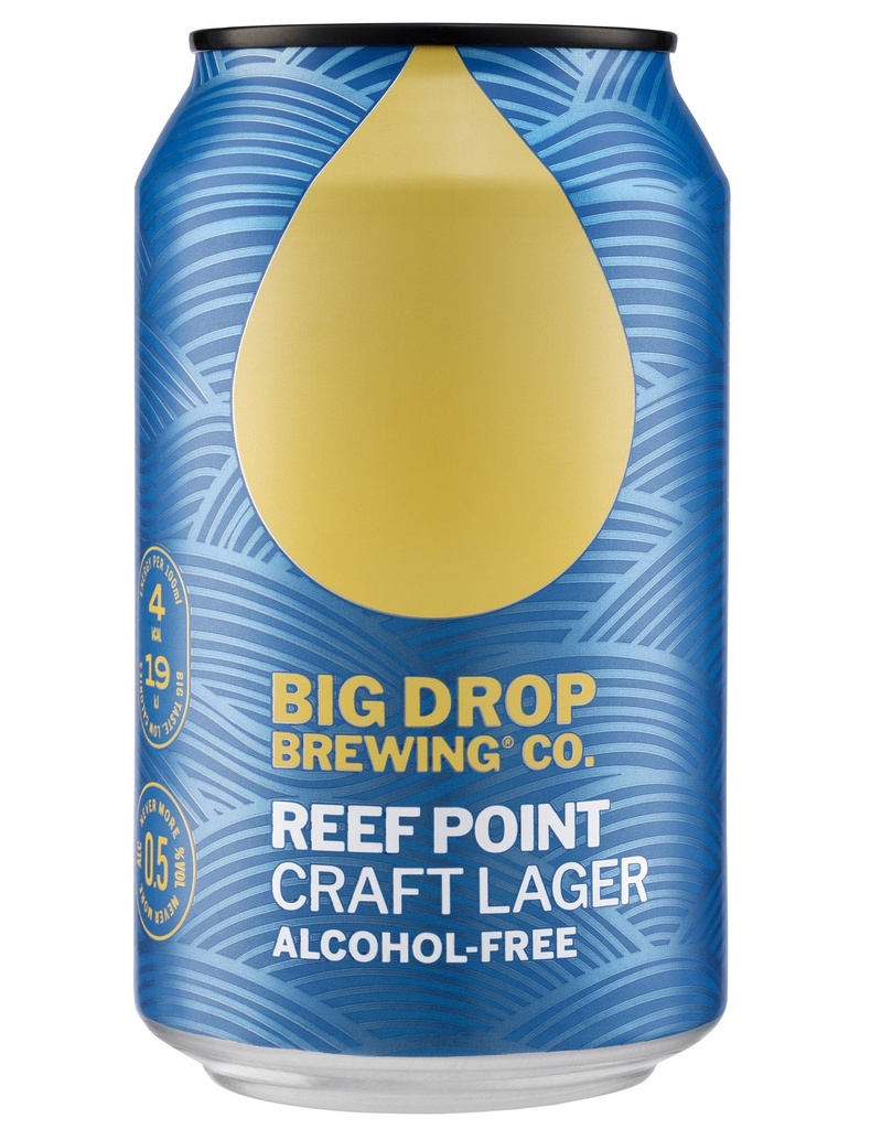 Big Drop Brewing Co Alcohol Free Beer - CAN Reef Point Craft Lager 0.5% ABV X 12 X 330ml