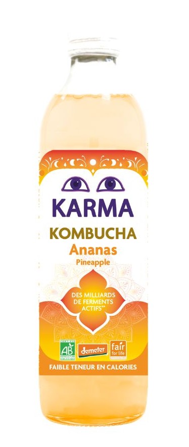 Karma Kombucha Organic - SMALL BOTTLE Pineapple X 6 X 500ml
