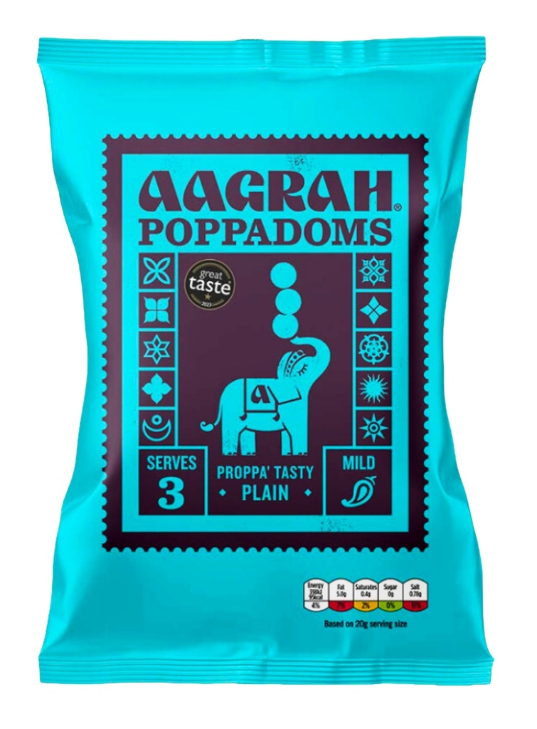 Aagrah Poppadoms - Plain X 6 X 60g