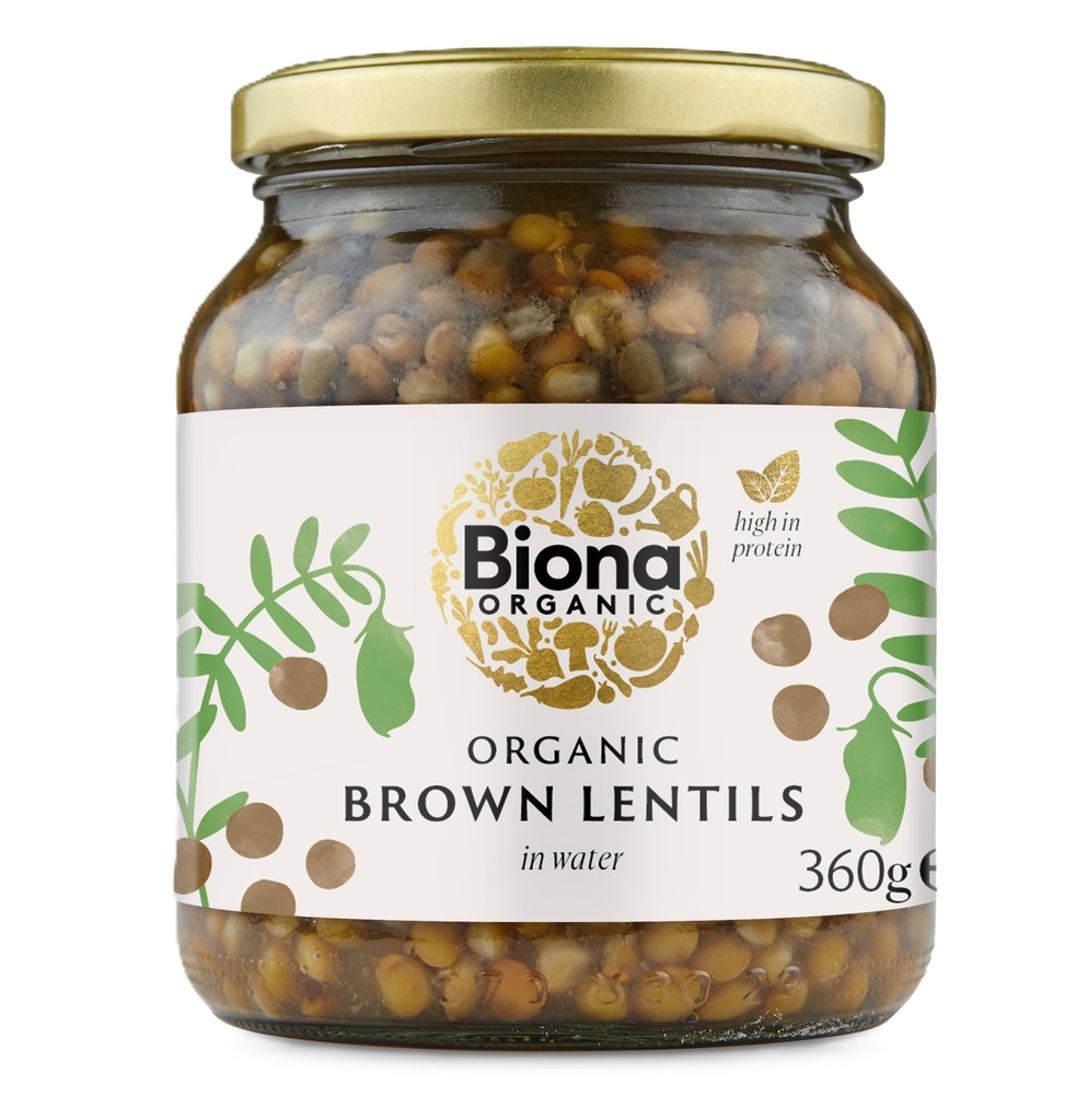 Biona Organic Pulses and Grains - Brown Lentils X 6 X 360g