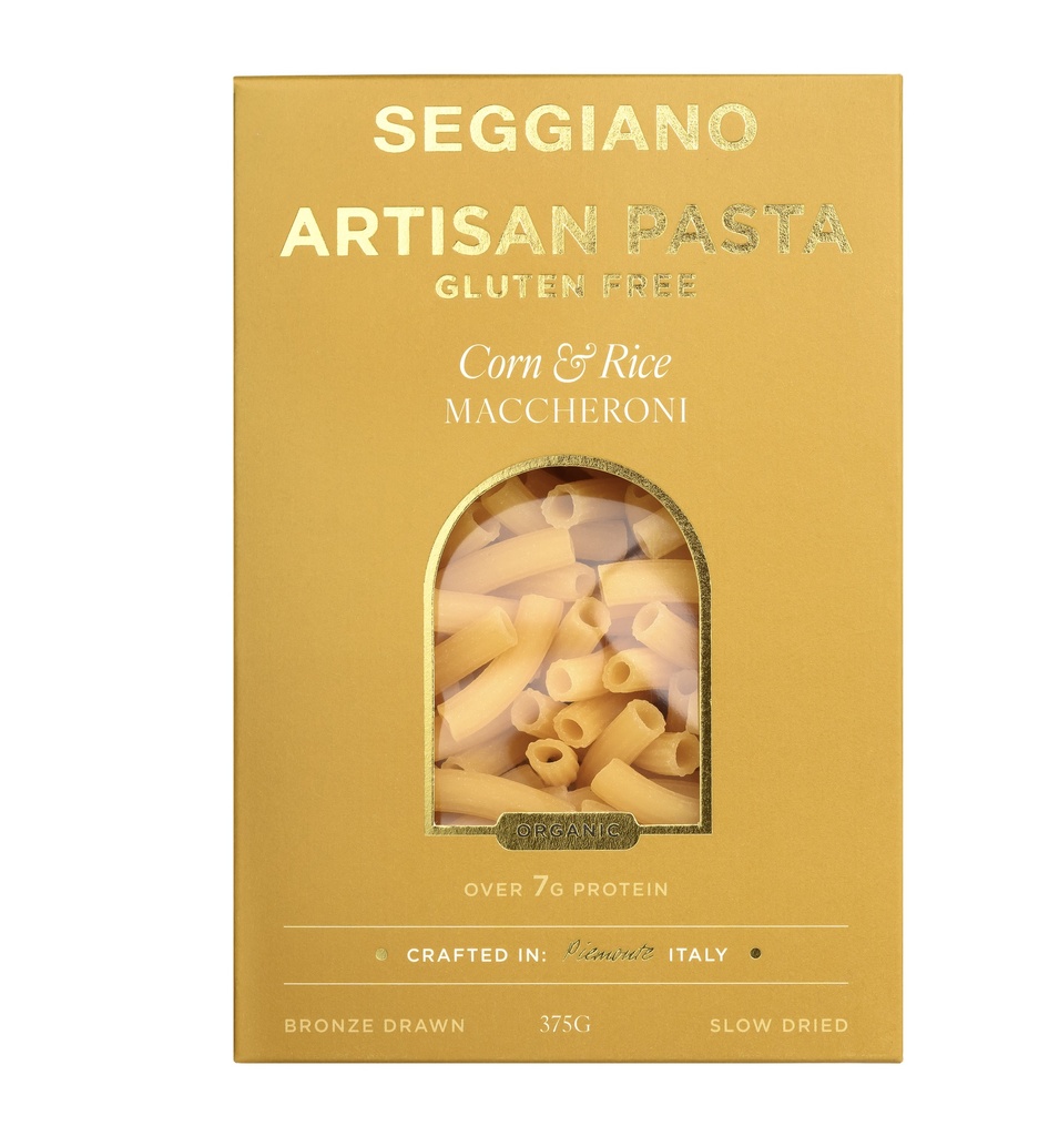 Seggiano Organic Gluten Free Artisan Pasta - Corn and Rice Maccheroni X 6 X 375g