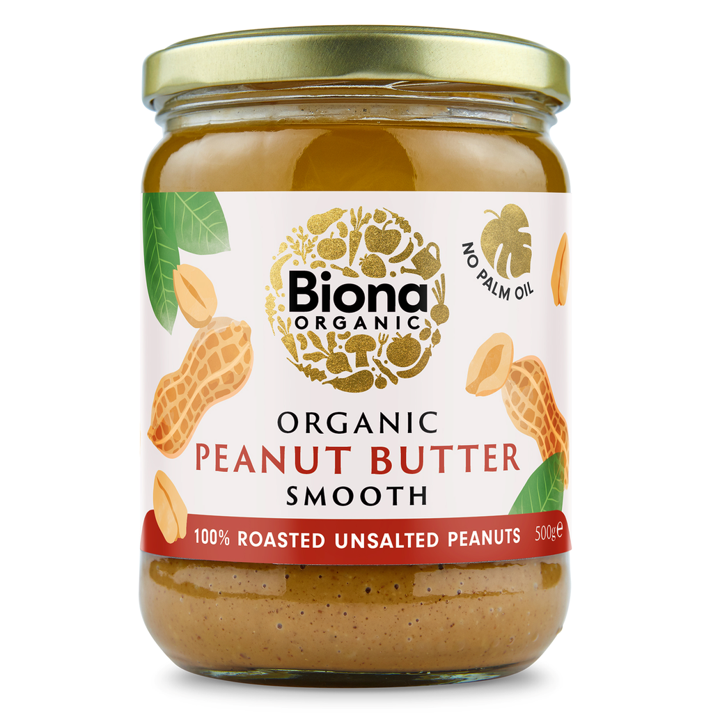 Biona Organic Peanut Butter - Smooth X 6 X 500g