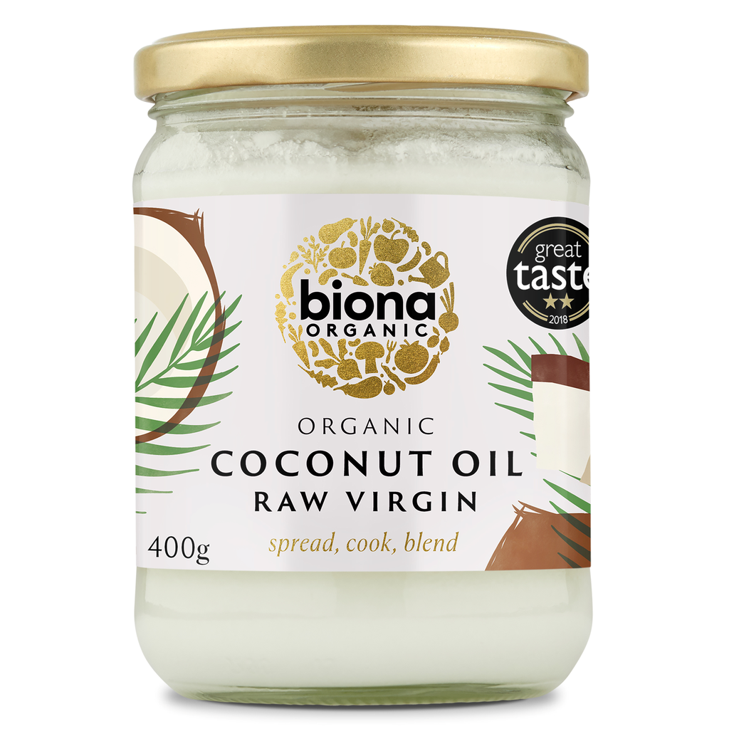 Biona Organic Coconut Oil - Raw Virgin X 6 X 400g