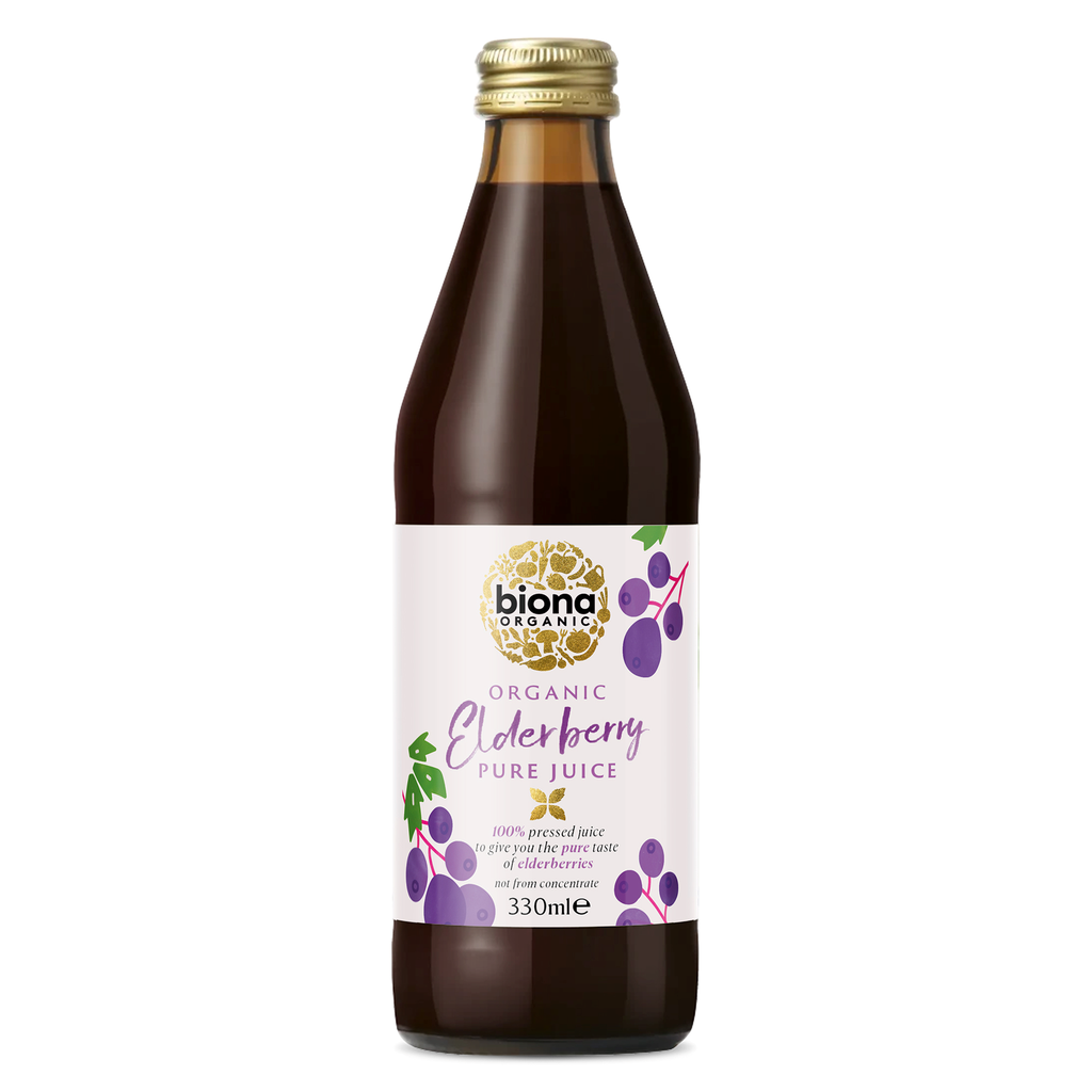 Biona Organic Pressed Fruit Juice - Pure Elderberry X 6 X 330ml