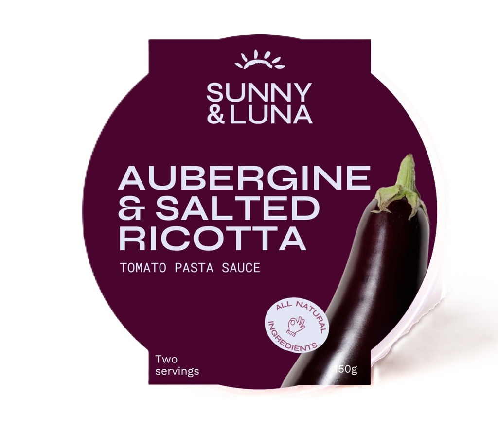 Sunny and Luna Tomato Pasta Sauce - Aubergine and Salted Ricotta 180g
