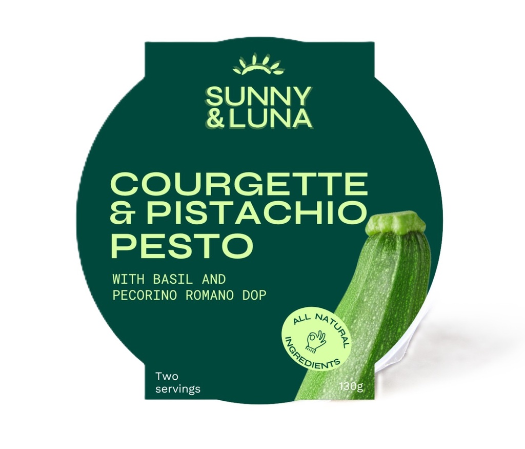 Sunny and Luna Pesto - Courgette and Pistachio with Basil 130g