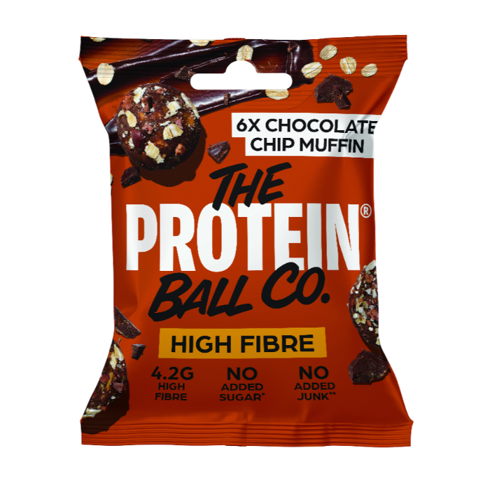 The Protein Ball Co High Fibre Ball - Chocolate Chip Muffin X 10 X 45g