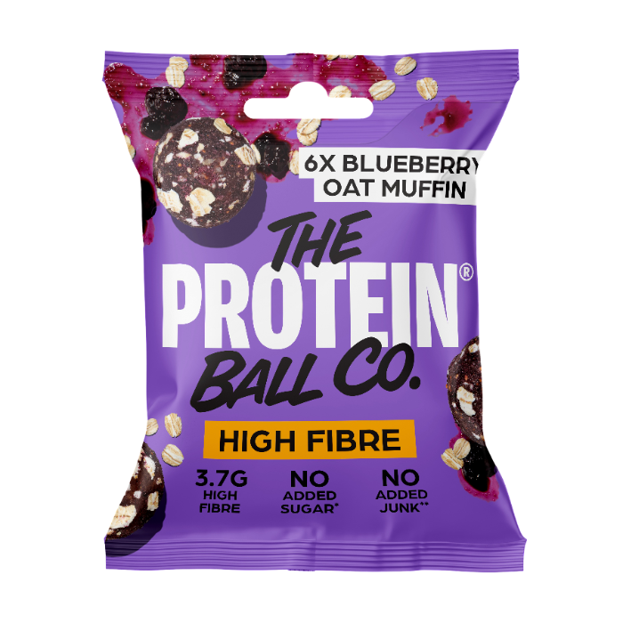 The Protein Ball Co High Fibre Ball - Blueberry Oat Muffin X 10 X 45g