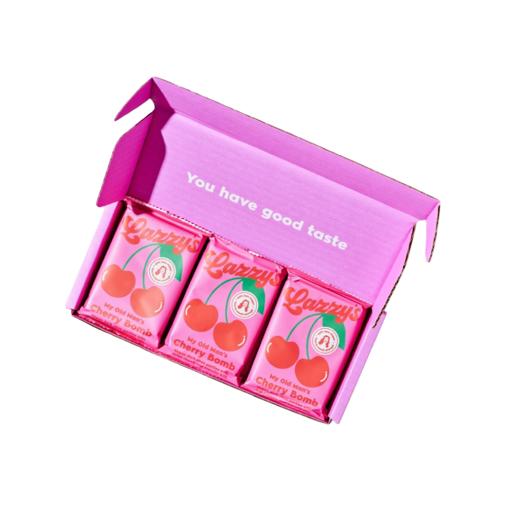 Lazzys Low Sugar Chocolate Bars - DARK My Old Mans Cherry Bomb X 9 X 45g