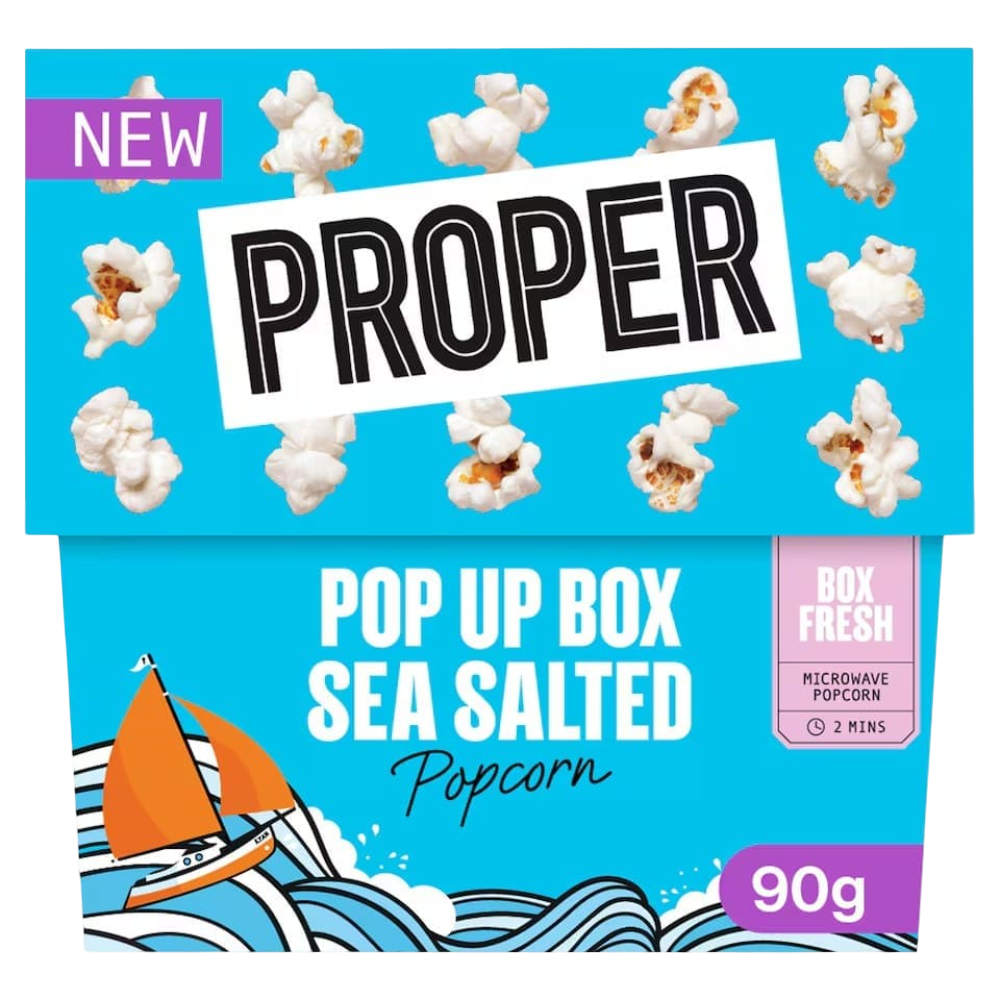 Propercorn Microwaveable Popcorn - Pop up Box Sea Salted X 15 X 90g