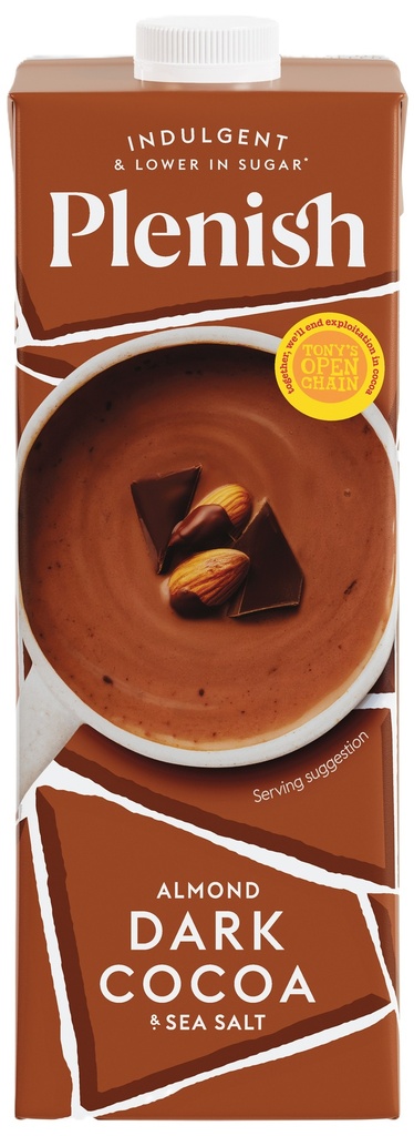 Plenish Plant Based Milk - Almond Dark Cocoa X 8 X 1L