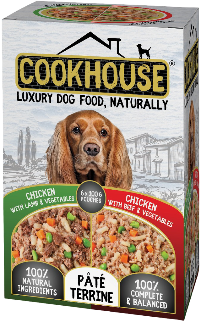 [15% OFF] Cookhouse Luxury Pet Food MPK - DOG Chicken with Lamb and Vegetables plus Beef and Vegetables X 6 X (6 X 100g)
