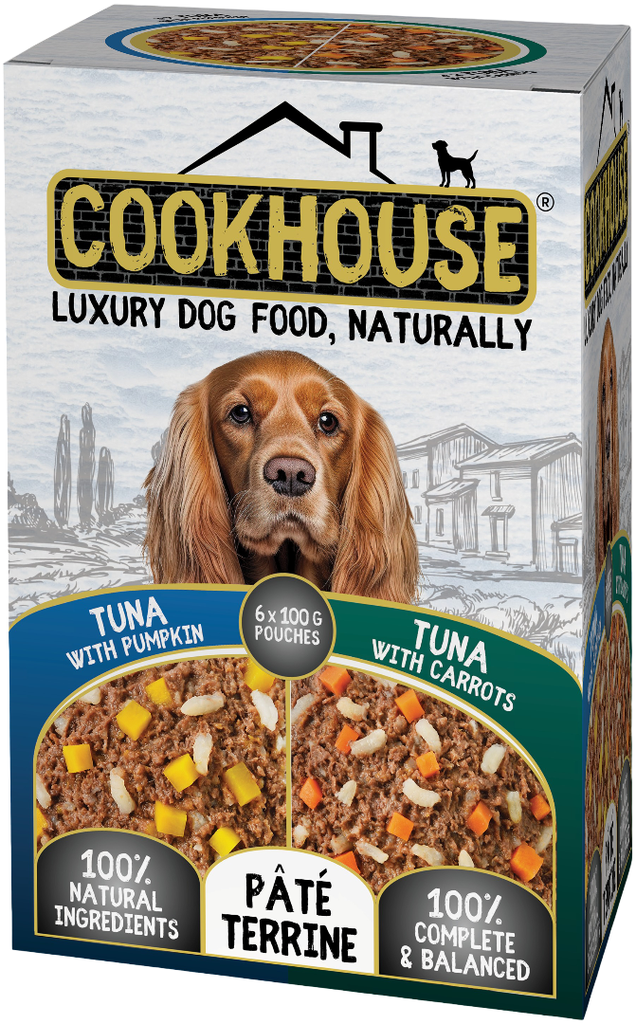 [15% OFF] Cookhouse Luxury Pet Food MPK - DOG Pate Terrine Tuna with Pumpkin and Tuna with Carrots X 6 X (6 X 100g)