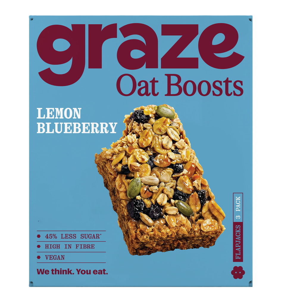 [20% OFF] Graze Vegan Flapjack Bars MPK- Lemon Blueberry X 7 X (3x40g)