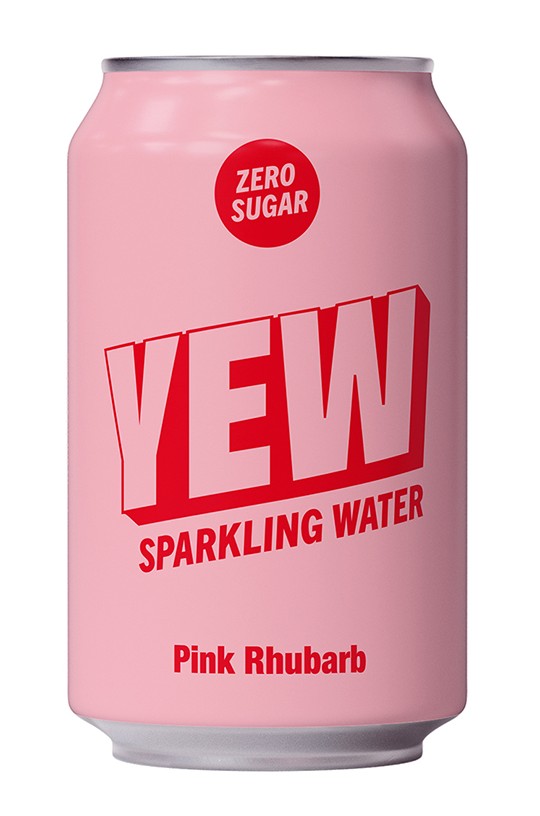 YEW Zero Sugar Sparkling Water - Pink Rhubarb X 12 X 330ml