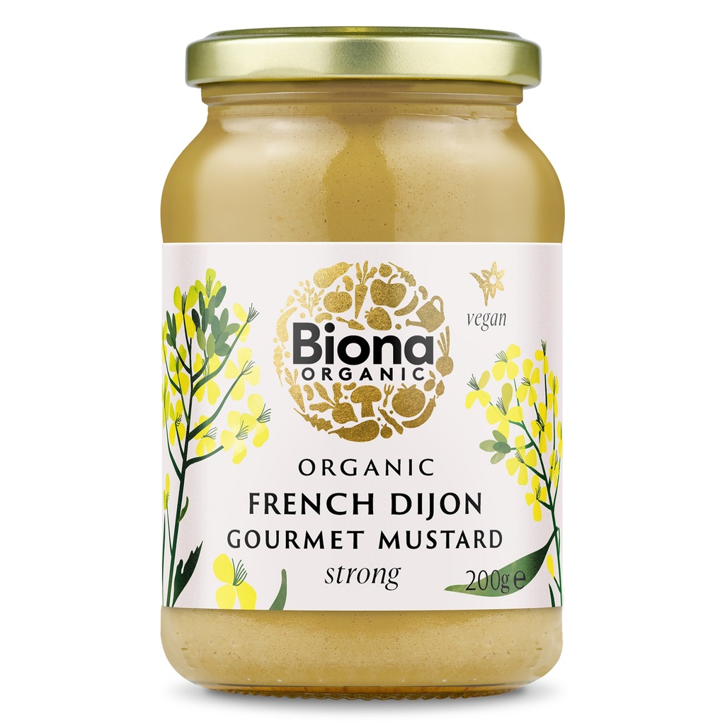 Biona Organic Mustard - French Dijon Strong X 6 X 200g