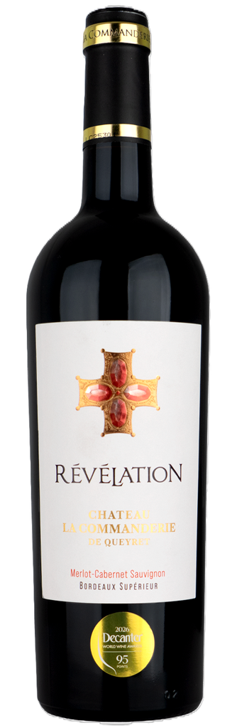Revelation Red Wine - Château La Commanderie de Queyret Merlot Cabernet Sauvignon Bordeaux Superieur 2022 14% ABV X 6 X 750ml FRANCE