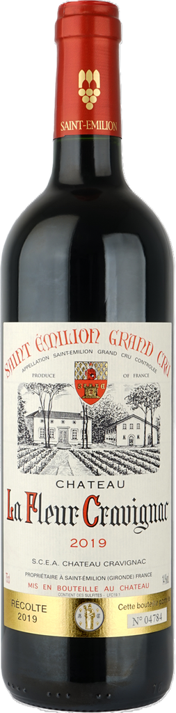 Chateau La Fleur Cravignac Red Wine - Grand Cru Merlot Carbernet Sauvigon Saint Emilion 2019 14% ABV X 6 X 750ml FRANCE