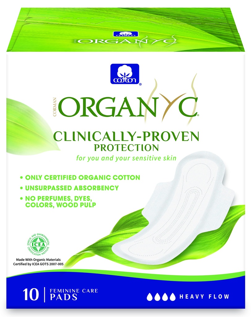 Organyc Sanitary Pads - Heavy Flow 10 pads