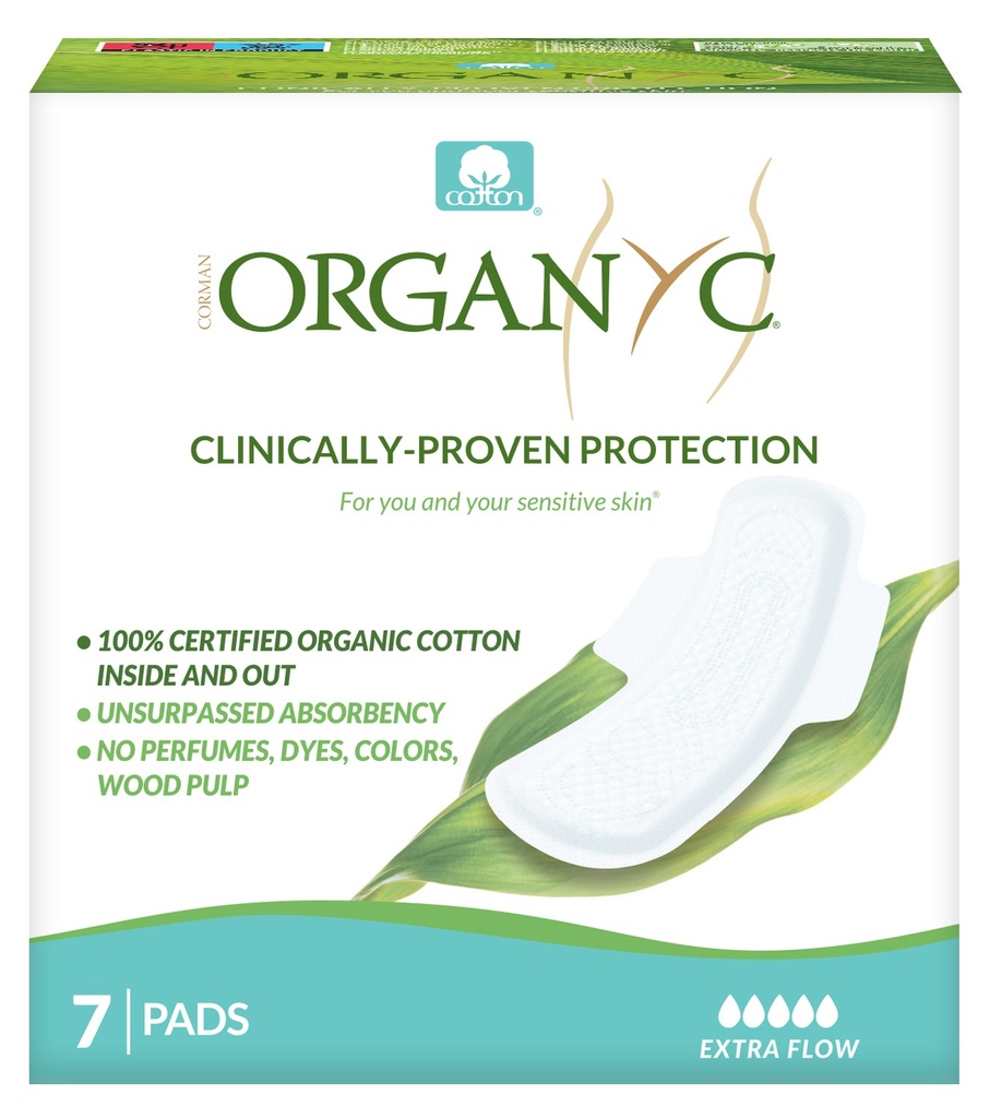 Organyc Sanitary Pads - Extra Flow 7 pads