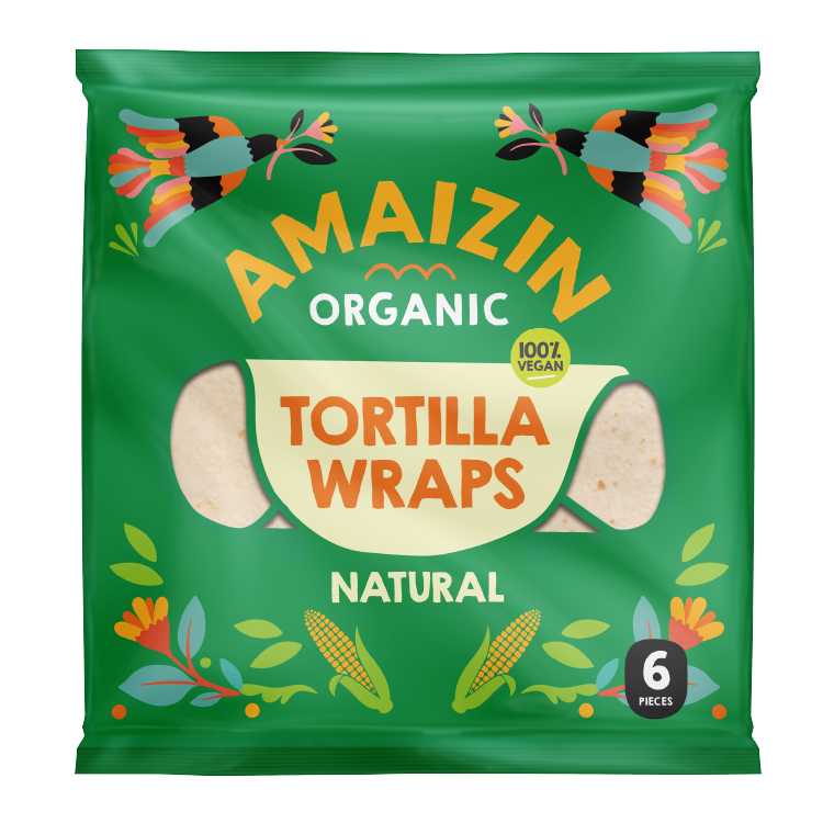 Amaizin Organic Corn Tortilla Wraps - Natural 240g