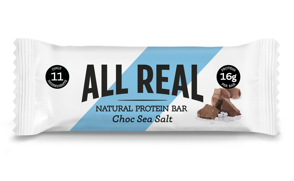 All Real Nutrition Natural Protein Bars - Choc Sea Salt X 12 X 50g