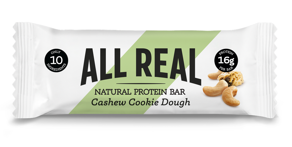 All Real Nutrition Natural Protein Bars - Cashew Cookie Dough X 12 X 50g