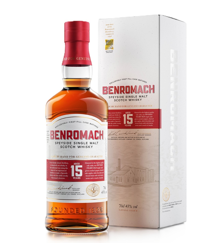Benromach Scotch Whisky - Speyside Single Malt 10 Years Old 43% ABV 700ml