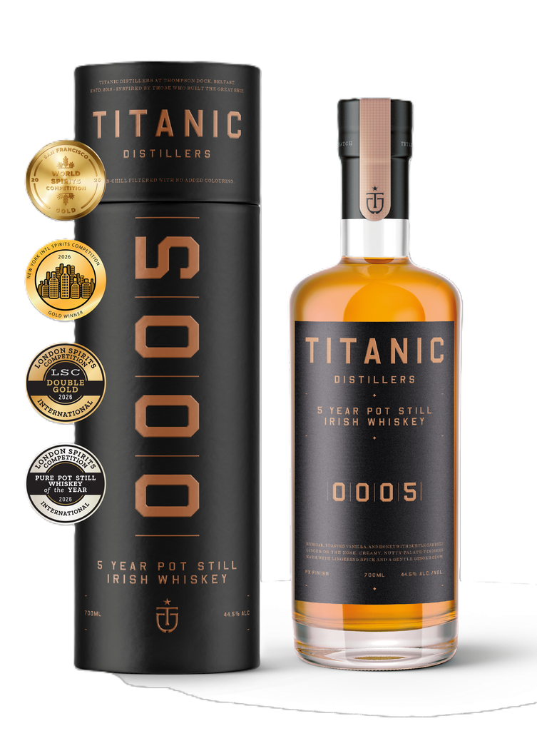 [20% OFF] Titanic Distillers Irish Whiskey - 5 Year Old Pot Still 44.50% ABV 700ml