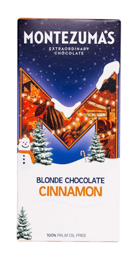 Montezumas Chocolate Bars XMAS - WHITE Blonde Cinnamon X 12 X 90g