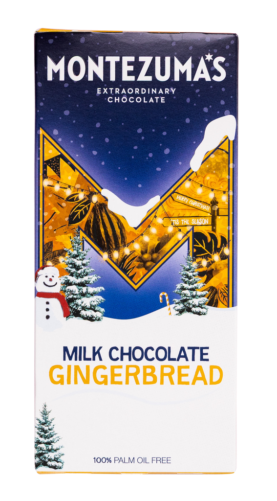 Montezumas Chocolate Bars XMAS - MILK Gingerbread X 12 X 90g