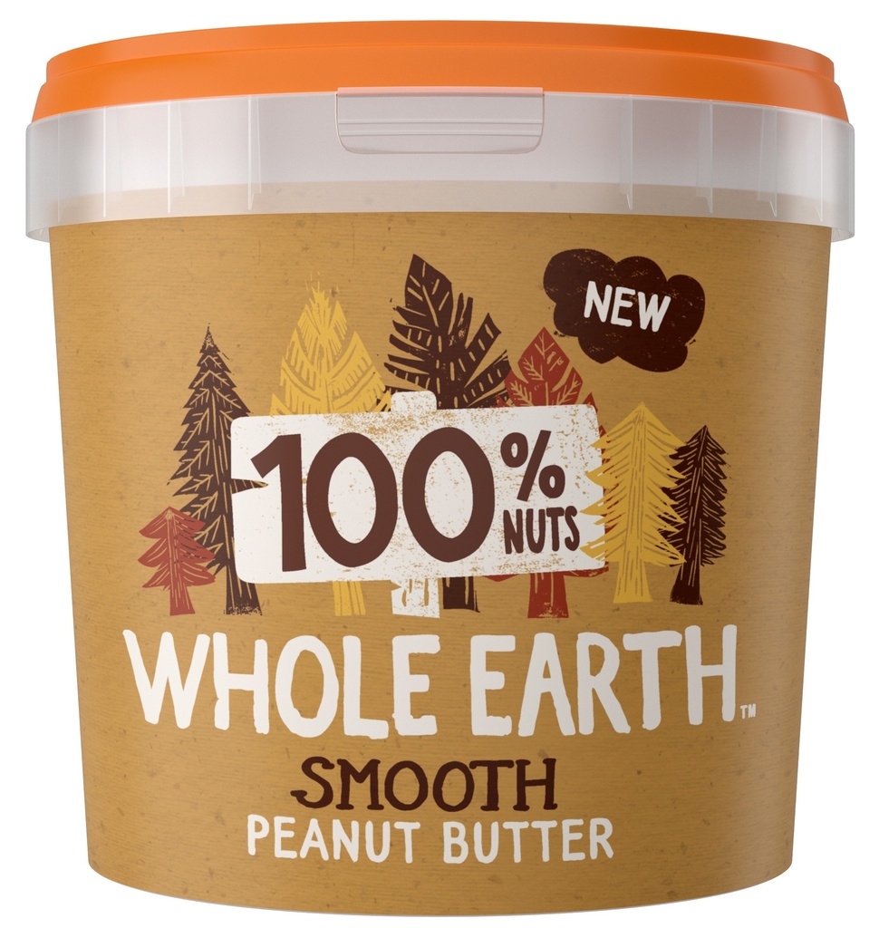 Whole Earth Peanut Butter - 100% Smooth X 3 X 1kg