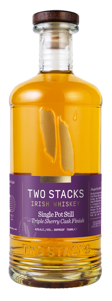 Two Stacks Irish Whiskey - BOTTLE Single Pot Still Triple Sherry Cask 43% ABV 700ml