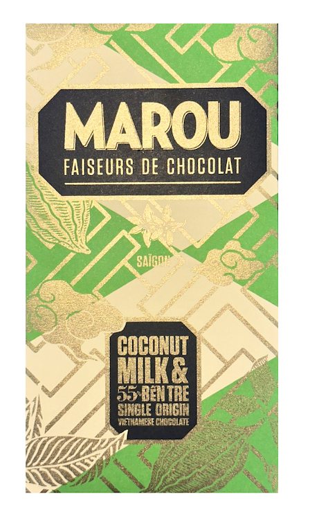 Marou Chocolate Bar - DARK 55% Single Origin Coconut Milk Ben Tre X 10 X 80g
