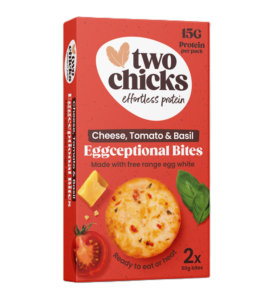 Two Chicks Free Range Egg White - Cheese Tomato and Basil Bites 100g