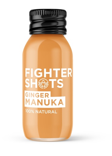 [12144] [10% OFF] Fighter Shots Health Shots - Ginger Manuka Honey X 12 X 60ml