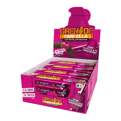 [10164] [10% OFF] Grenade Carb Killa Protein Bars - Dark Chocolate Raspberry X 12 X 60g