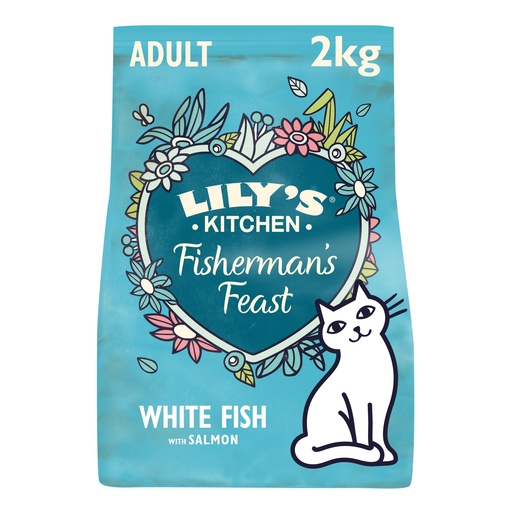[12314] Lilys Kitchen Pet Food - CAT DRY White Fish Salmon CDFF2KG X 4 X 2kg