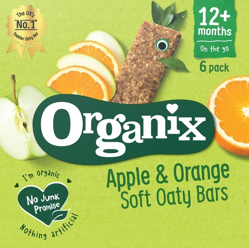 [11460] Organix Organic Baby Oaty Bars - Apple & Orange Soft X 6 X (6x23g)