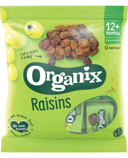 [12382] Organix Organic Baby Snacks - Raisin Mini X 4 X 168g
