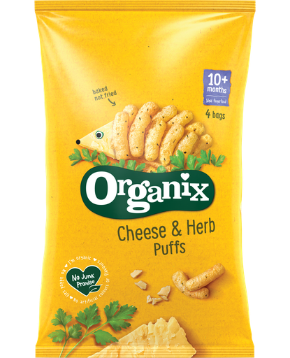 [12381] [10% OFF] Organix Organic Baby Snacks Multipacks - Cheese and Herb Puffs X 3 X (4x15g)