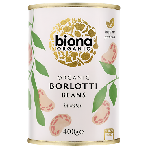[3123] Biona Organic Veg & Pulse Cans - Borlotti Beans X 6 X 400g