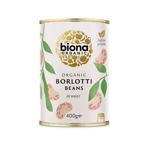 [3123] Biona Organic Veg & Pulse Cans - Borlotti Beans X 6 X 400g