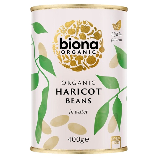 [3127] Biona Organic Veg & Pulse Cans - Haricot Beans X 6 X 400g