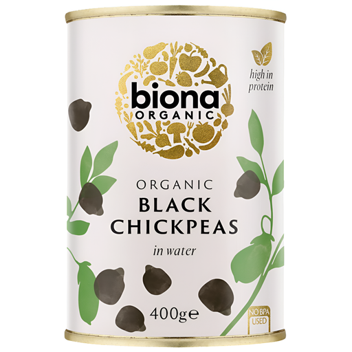 [3469] Biona Organic Veg & Pulse Cans - Chick Peas Black X 6 X 400g