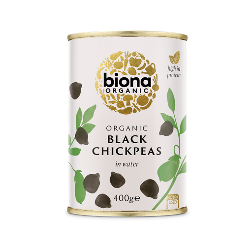 [3469] Biona Organic Veg & Pulse Cans - Chick Peas Black X 6 X 400g