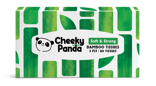[11301] Cheeky Panda Bamboo Facial Tissue - Soft and Strong Flat Box 80 tissues