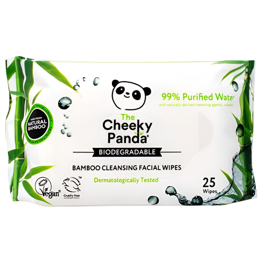[11307] [50% OFF] Cheeky Panda Bamboo Facial Wipes - Unscented 25 wipes