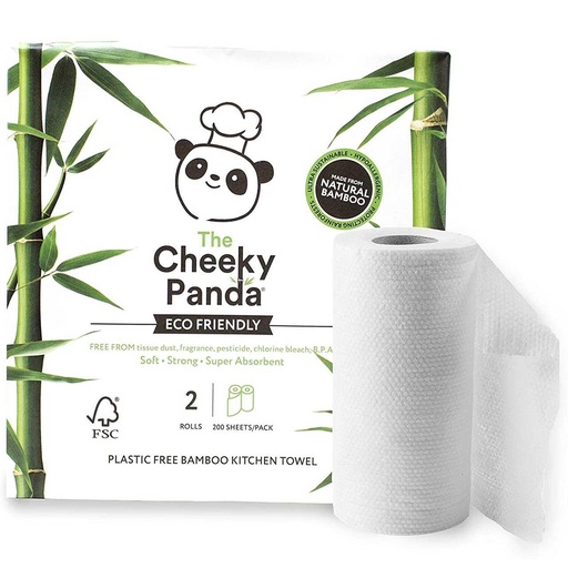 [11302] Cheeky Panda Bamboo Kitchen Towel - 2 Rolls